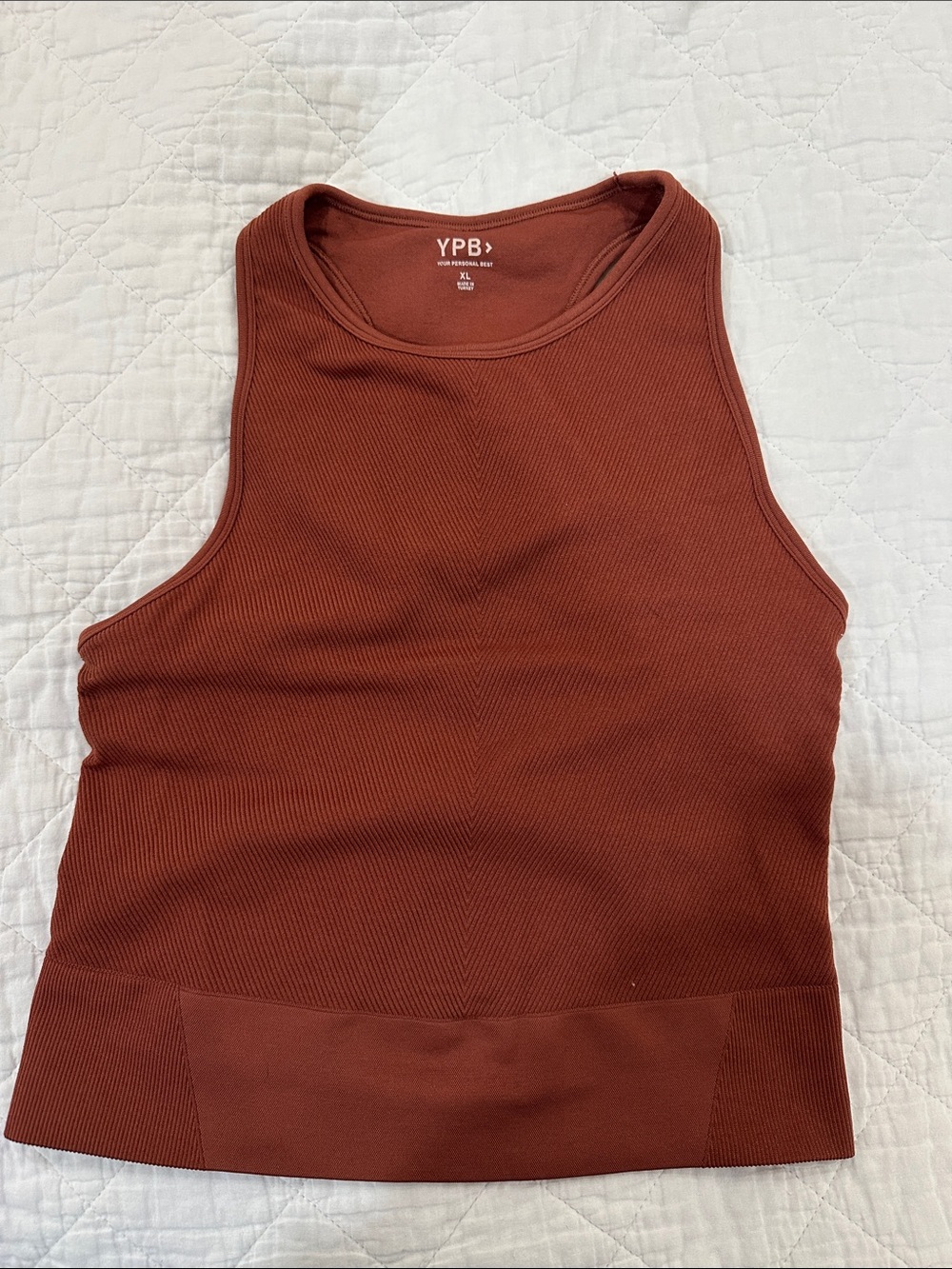 YPB Rust Ribbed Tank Top